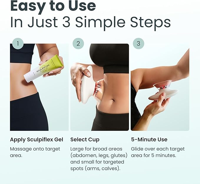 SCULPIFLEX - The Original Massage Tool to Help Improve Appearance of Firm Skin on Stomach and Thighs, Patented Technology, Gentle on Skin, Easy to Use