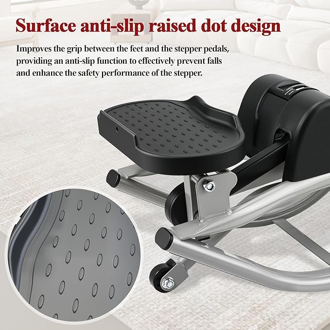 Rock Stepper, Side to Side Rocker Stepper Machine, Low-Impact Lateral Steppers for Knees and Joints, U-Shaped Rock Stepper Machine for Home Workout