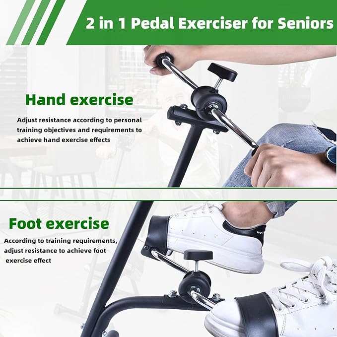 Pedal Exerciser Bike for Seniors Hand Arm Leg and Knee Stroke Recovery Equipment for Seniors fit for Full Body Great Gift for Elderly RehabWorkout