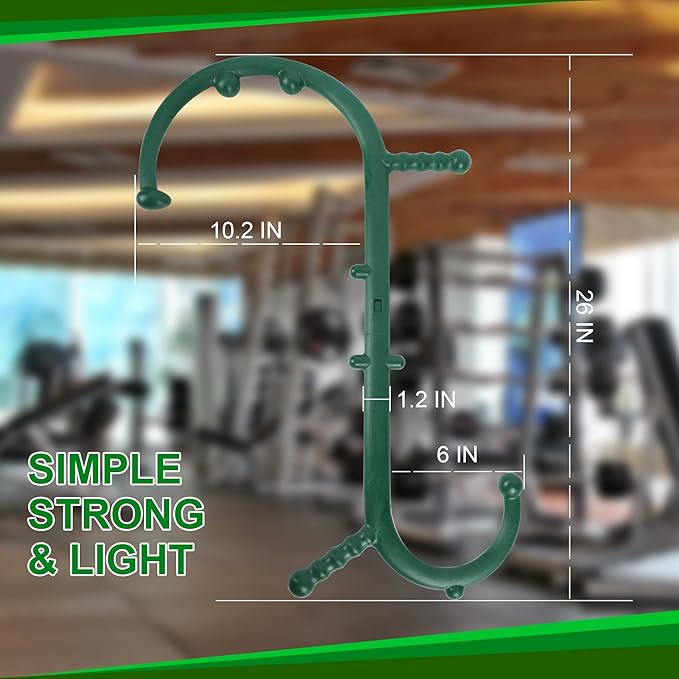 Shrdaepe Massage Trigger Point Cane, Body Deep Tissue, Handheld Back, Neck, Shoulder, Leg and Feet Massager Rod, Muscle Release Tool Self Massage Hook Cane Gifts for Women & Men, Green