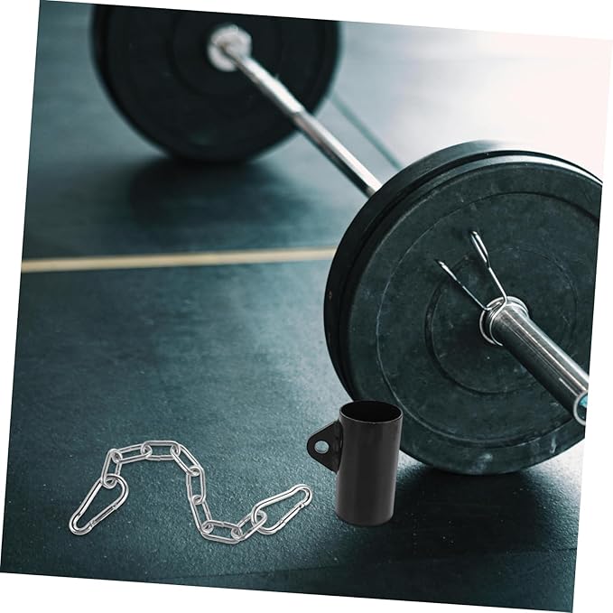 Barbell Row Attachment T Shape Bar Adapter with Chain Fitness Equipment for Strength Training Adjustable Barbell Sleeve for Gym Workouts