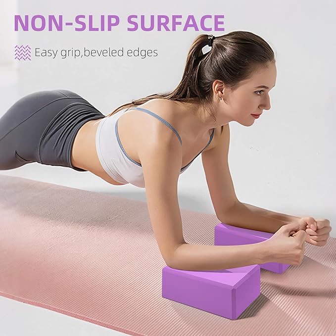 1 Pack Large Foam Yoga Blocks 9x6x4 Inches, Sturdy Pilates Block, Workout Block, Non Slip Surface Yoga Brick for Pilates Meditation, Stretching and Toning, Pink