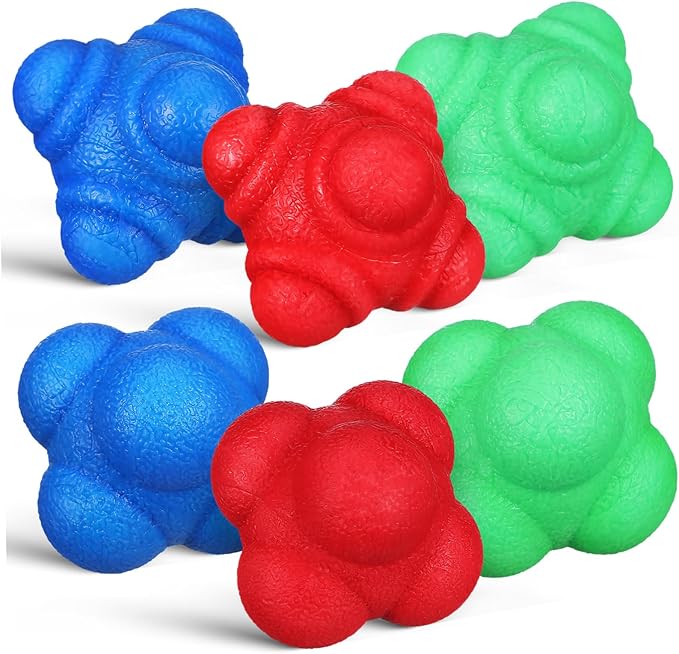 Happyyami 6Pcs Reaction Balls for Agility Training Durable Bouncing Balls for Reflex Coordination Improvement Versatile Sports Training Equipment for All Ages