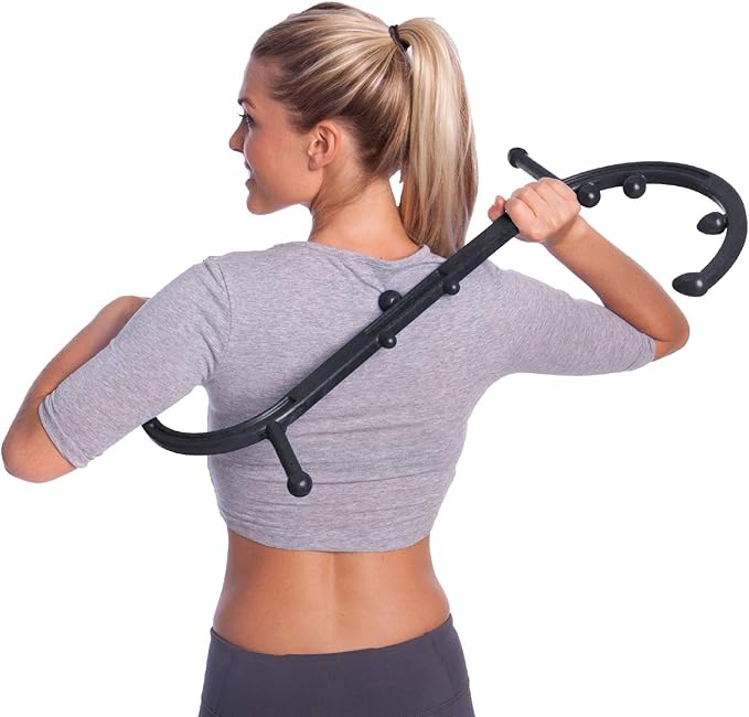 Body Back Buddy Classic USA Made Handheld Full Body Massage Cane Pressure & Trigger Point Massage Tool for Deep Tissue Pain Relief - Dual Massage Hooks for Back, Shoulder, Neck. Manual Back Massager