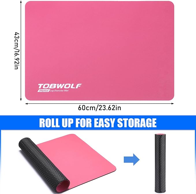 TOBWOLF Non-Slip Workout Mat for Ellipse Leg Exerciser, Ellipse Machine Mat, Exercise Mat for Under Desk Ellipticals, Suitable for Electric Seated Foot Pedal Exerciser, Stability & Floor Protection