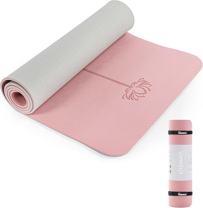 UMINEUX Yoga Mat Extra Thick 1/3'' & 2/5" Non Slip Yoga Mats for Women Eco Friendly TPE Fitness Exercise Mat with Carrying Sling & Storage Bag