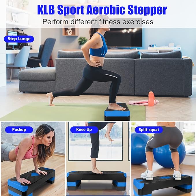 Adjustable Exercise Workout Aerobic Stepper Step Platform Trainer