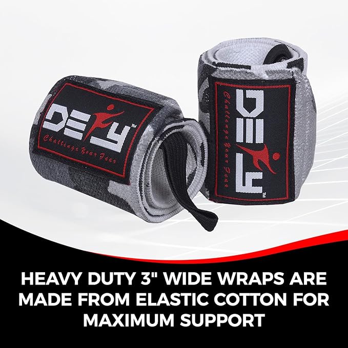 DEFY Fitness Wrist Wraps 18" Professional with Thumb Loops- Premium Quality, Strong Fastening Straps- Men & Women – Best for Weightlifting, Powerlifting,Strength Training