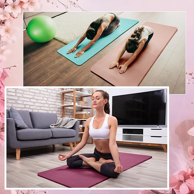 Timgle 6 Pcs 10mm Thick Yoga Mat Bulk, 68 x 24 Inches, Anti-slip Tear-resistant Exercise Mat Adult Kids Gym Mats for Fitness, Stretching, Workout and Studio, Outdoor Yoga, Pilates
