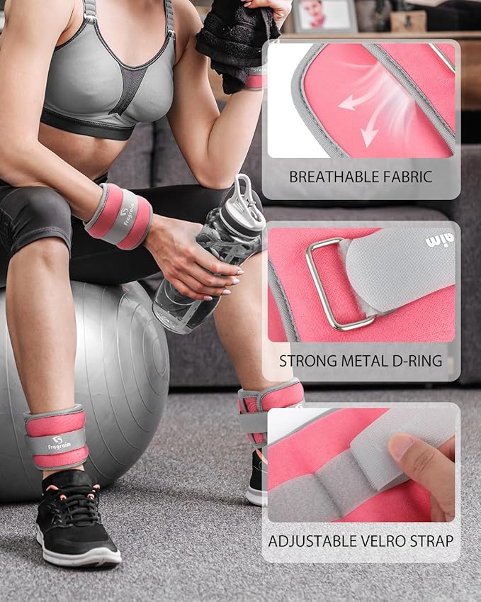 Ankle Weights, 1/2/3/4/6/8/10 LBS 1 Pair Wrist Leg Arm Weights for Women, Kids and Men, Comfortable and Soft, Perfect for Dancing, Running, Walking, Fitness, Workout, Physical Therapy