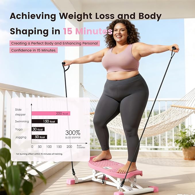 SogesPower Balance Board Trainer for Adults, Ski Balancing Machine with Resistance Bands & LCD Display, Wobble Board Rocking Stepper for Full Body Workout for Home Gym,Cardio Core & Leg Training