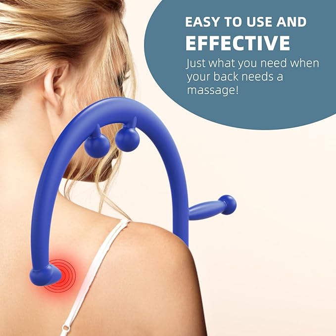 KEINE MARKE Massage Trigger Point Cane Body Deep Tissue Handheld Back, Neck, Shoulder, Leg and Feet Massager Rod, Muscle Release Tool Self Massage Hook Cane for Women & Men (Upgraded Blue)