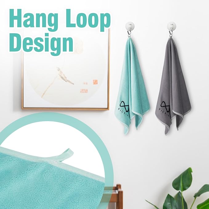 2 Pack Microfiber Gym Towels, 380 GSM 15"x31" Bigger Size Super Soft Quick-Drying Towels for Workout, Yoga, Fitness, Sports, Sweat Absorbent & Lightweight