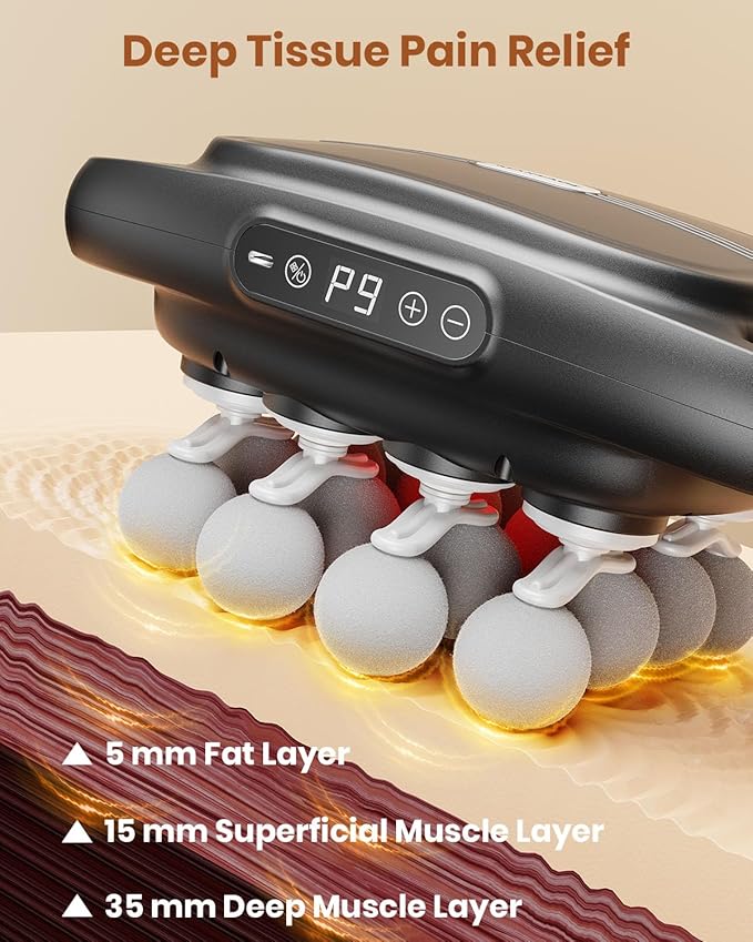 16-Head Massage Gun, Deep Tissue Back Massager with 99 Adjustable Intensities & 9 Modes, Electric Percussion Massager, Gun Tool for Back/Shoulders/Legs/Arms/Neck (16 Head)