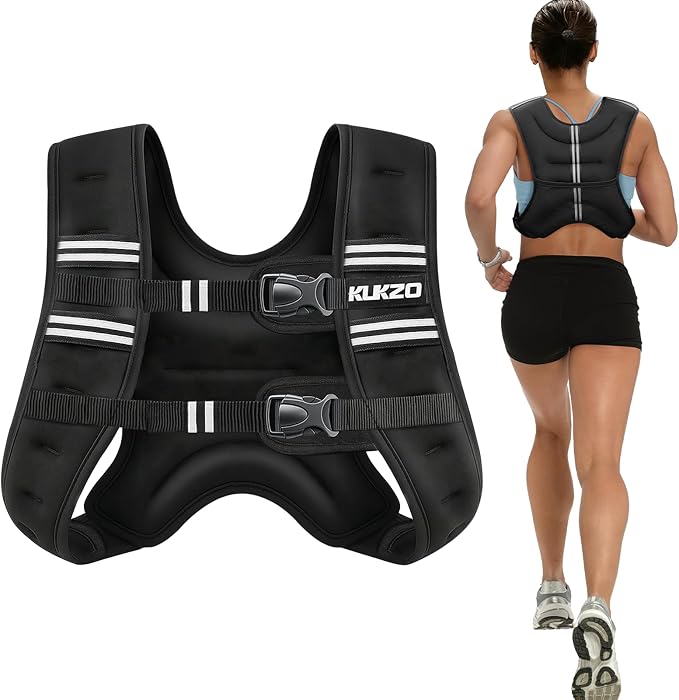 Weighted Vest Woman, 6/8/12/16/20/25/30 Lb Unisex Reflective Strength Training Weight Vest For Running, Jogging, Cardio & Workouts