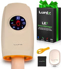 Lunix LX7 LCD Touchscreen Hand Massager, Heated Air Compression, for Arthritis & Carpal Tunnel Relief, Finger Numbness & Wrist Pain Relief, Cordless Rechargeable, Sand Beige