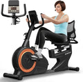 Recumbent Exercise Bike, Quiet Recumbent Stationary Bike for Adults & Seniors, Supports 350LBS, Magnetic Stationary Bike with 8-Level Resistance, Heart Rate Handle & LCD Display