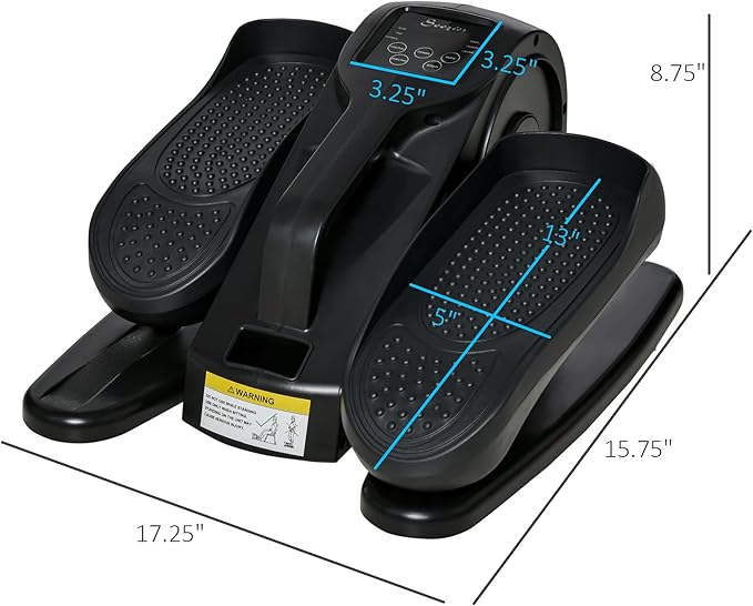 Soozier Under Desk Elliptical Exercise Machine, Mini Rehabilitation Bike, Powered Ellipse Leg Exerciser with Adjustable Speed, Remote & LCD Display for Home & Office