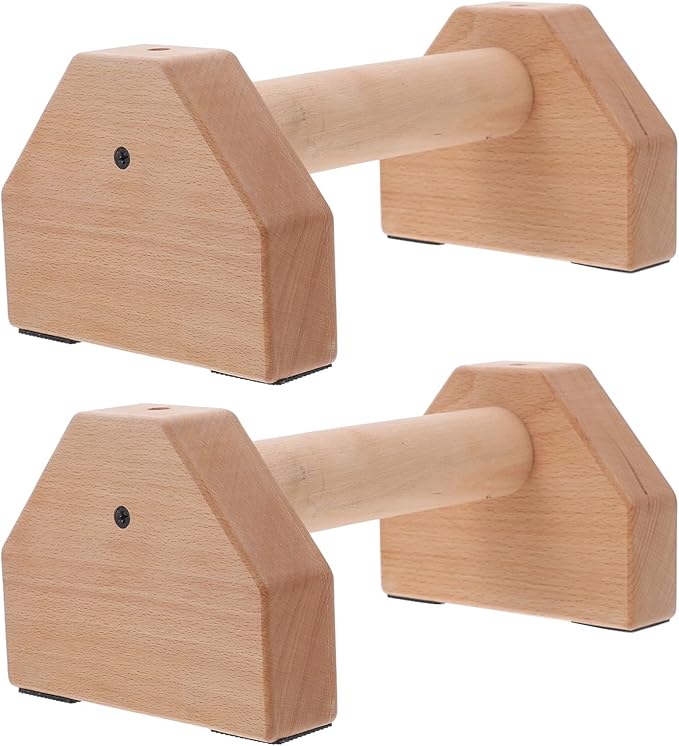 Push-Up Bars Wooden Pushup Handles 25Cm Beech Pine Strength Training Push Up Stands Pair for Home Gym Exercise Equipment Fitness Workout