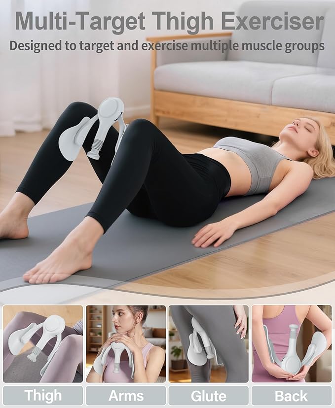 Pelvic Floor Exercise Devices Kegel Exerciser Muscle Trainer 15-70lbs Adjustable for Women/Men, Inner Thigh Exerciser Hip Abductor Machine with Resistance Band, Leg Workout