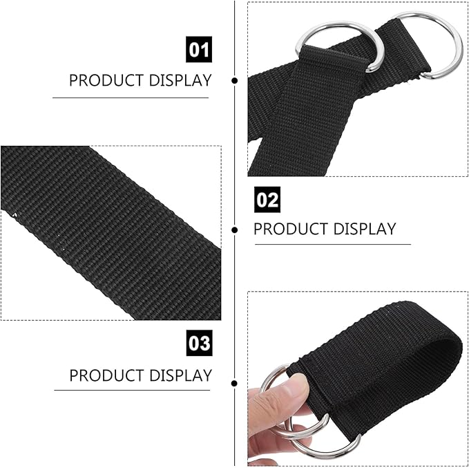 DIY Pulley Hanging Straps 2pcs Fitness Pulley Hangers Heavy-Duty Black Swing Straps for Strength Training Equipment Accessories