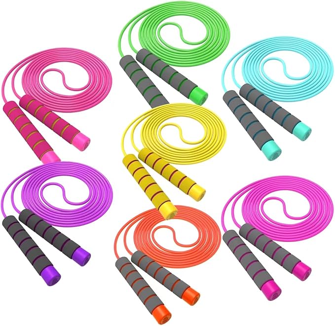 Jump Rope For Kids,Jump Rope Kids,Adjustable Soft Skipping Rope With Skin-Friendly Foam Handles For Boys,Girls,Women, Men,Exercise Activity,Outdoor Fitness