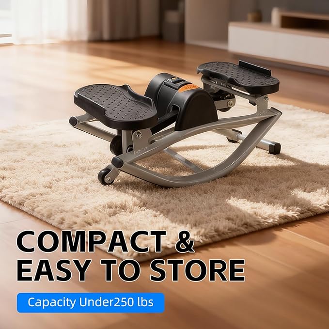 Lateral Rocking Fitness Stepper, Portable Compact Side-to-Side Steppers, Rock Stepper Side to Side, with Digital Display and Protective Blanket, for Exercise at Home