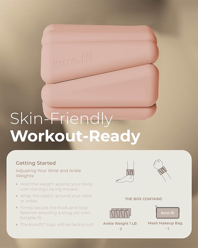 Pilates Weight | Wrist & Ankle Weights for Women | Weighted Bangles | 1LB/ 2LB Each (Set of 2)