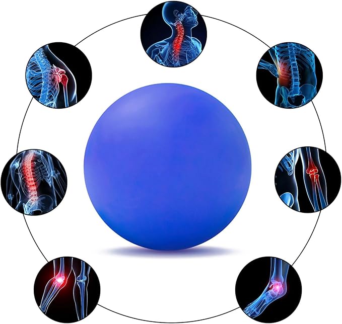 WOVTE Massage Lacrosse Ball for Sore Muscles, Shoulders, Neck, Back, Foot, Body, Deep Tissue, Trigger Point, Muscle Knots, Yoga and Myofascial Release (Royal Blue)