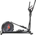 Sunny Health & Fitness Power Stride Smart Elliptical with 17.7" Stride & Pulse Sensor, 16 Level Magnetic Resistance Cross Trainer for Home Full Body Workout with SunnyFit App, Optional Electromagnetic