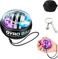 Hand Grip Strengthener Ball, Wrist Ball gyro ball Exerciser, Auto-Start Wrist Balls Hand Exerciser, Devices with LED Lights for Strengthening Arms, hand strengthening devices,powerball gyro exerciser (Baseball)