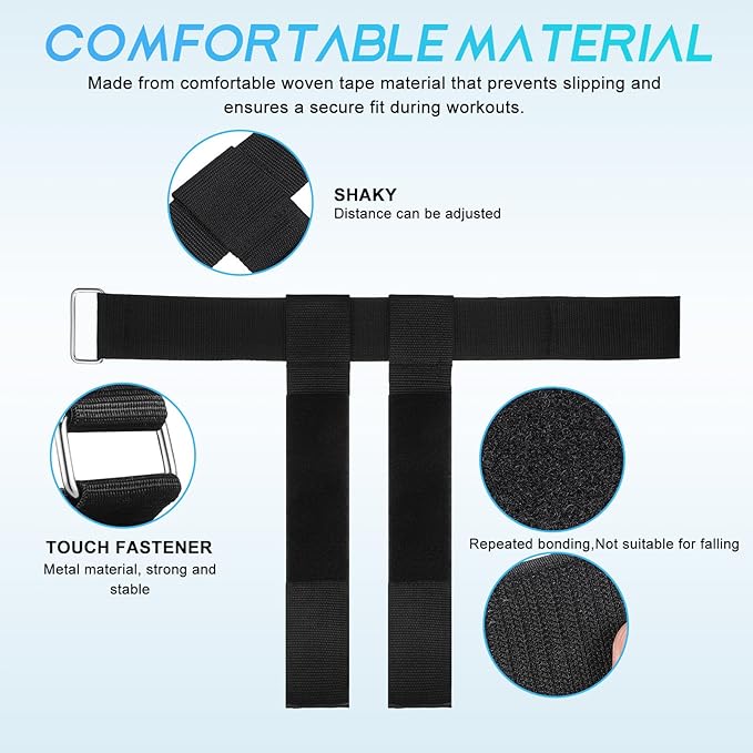 Adjustable Ankle Straps for Dumbbell Attachment, Black Exercise Foot Straps for Leg Workouts, Strength Training Gym Equipment, 1 Pair