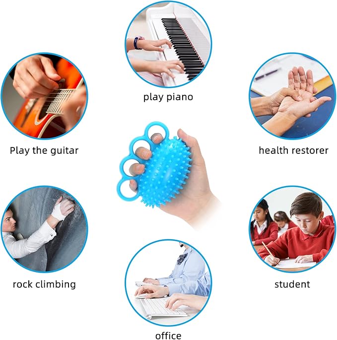 Hand Exercise Ball Finger Therapy Ball - Grip Strengthening, Improve Flexibility, Squeeze Stress Relief Balls, Resistance Strength Trainer for Hand