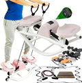 Rock Stepper Side to Side Lateral Rocking Stepper Side To Side with Digital Display（𝟒-𝟖 𝑫𝑨𝒀 𝑫𝑬𝑳𝑰𝑽𝑬𝑹𝒀）Rock Stepper Exercise Machine With Resistance Bands,Home Workout Machine (PINK, SETS)