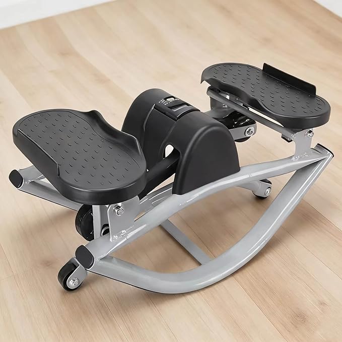 Rock Stepper Machine for Home Exercise, Compact Side to Side Lateral Stepper with Resistance Bands, No Assembly Required, Portable Mini Stepper for Apartment