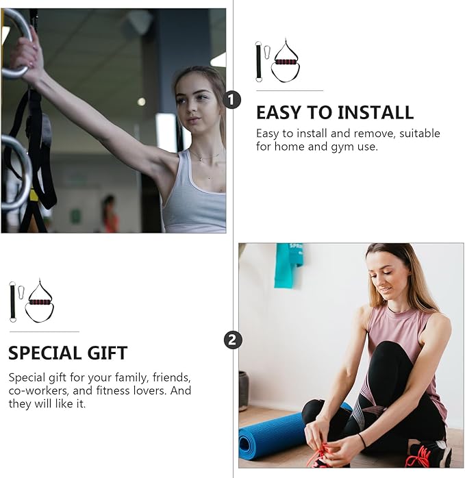 Resistance Band Handle and Fitness Training Grip, Sturdy Dual-use Pull-up Handle for Home Gym Equipment, Non-Slip Workout Strap Attachment for Strength Training and Exercise