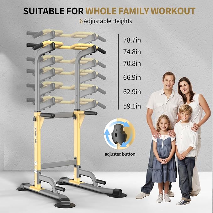 Pull Up Dip Station For Home Gym Strength Training Fitness Workout Station Chin-Ups Push-Ups Pull-Ups Dip-Ups 330LBS T055CDC
