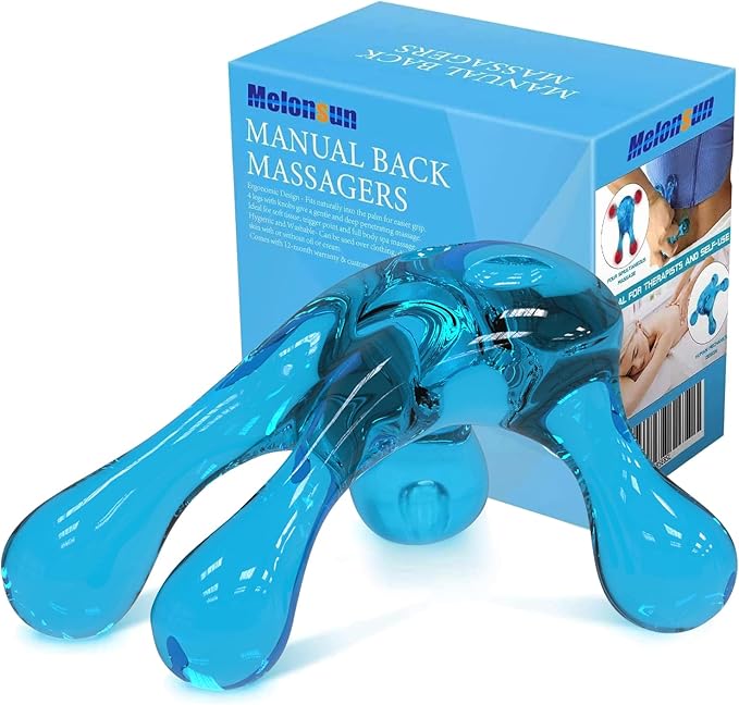 Palm Massage Tool - Easier Grip Four-Point Massage Tool, Handheld Trigger Point Deep Tissue Massage Tool for Neck & Back, Full-Body Massage Knob Tool for Pain Relief