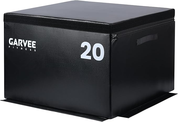 Garvee Stackable Plyo Box 6/12/20 Inch, Adjustable Plyometric Jump Box, Soft Foam Step Up Boxes for Home Gym Workouts, Soft Plyo Box for Professional Strength, HIIT, Step-Ups, and Agility Training