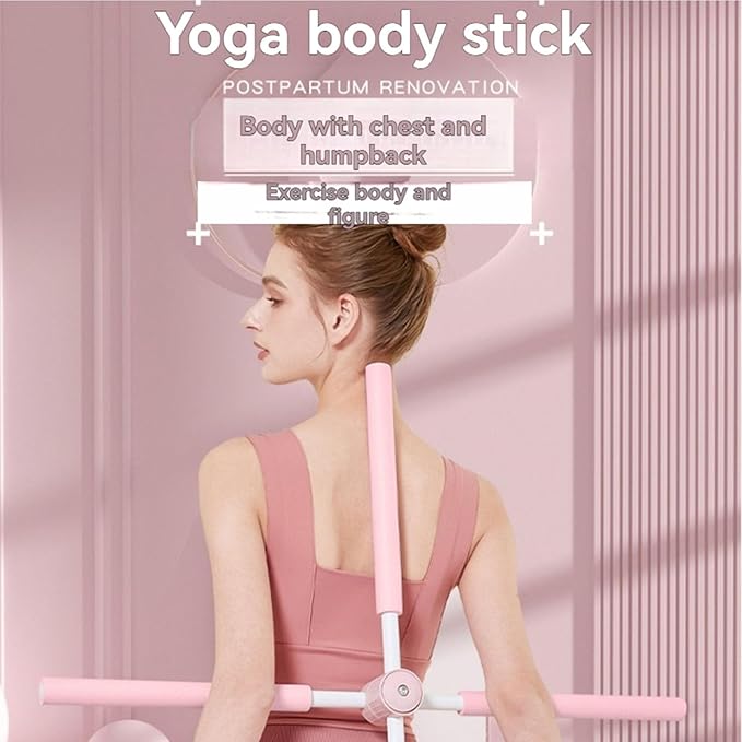 Yoga Stick - Back Alignment Tool, Neck Training Equipment, Spine Straightening Rod, Correction Device, Stretching Fitness Gear | Travel-Friendly Back Stretcher for Sitting, Offices, Home