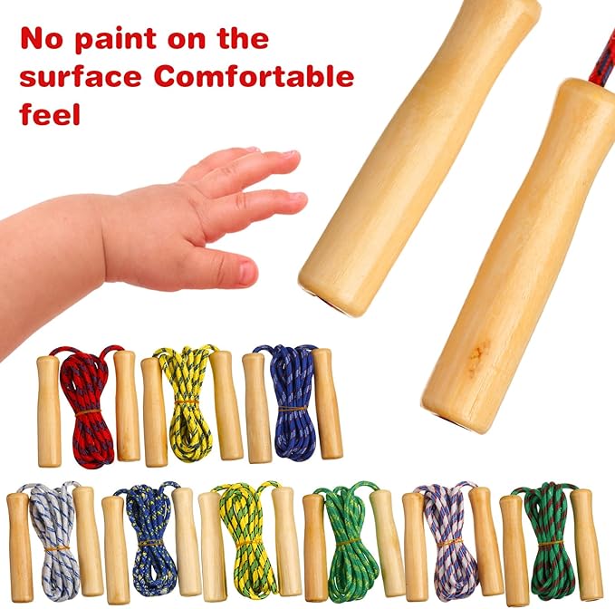 Lenwen Jump Rope Bulk 7.25ft Cotton Skipping 2026 Graduation Gift Adjustable Jump Rope with Handle for End of The School Training Exercise Christian Charity Donation Supplies
