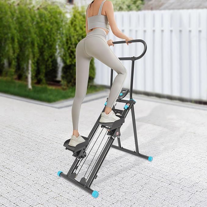 Stair Stepper for Exercise at Home, 300LBS Capacity Stair Stepper with Handlebar & LCD Screen, Stair Climber for Living Room & Home Gym (Black)