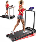 RHYTHM FUN Treadmill with Incline, Walking Pad with Handle Bar,300lbs Walking Pad with APP, Portable Folding Walking Treadmills for Home/Office with Low Noise