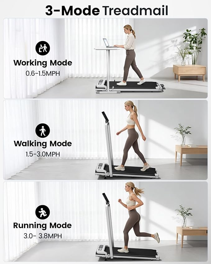 Walking Pad, Walking Pad Treadmill for Home Office, Portable Under Desk Treadmill with Remote Control and LED Display, Walking Jogging Running Machine