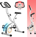 Foldable Exercise Bike for Small Apartments, Stationary Bikes for Home, Indoor Portable Cycling Bike with 16-Level Magnetic Resistance, 260LBS Capacity, 5.5 LBS Flywheel, for Small Space Workout 816