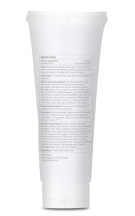 BIOTONE Polar Lotion relieves minor Arthritis, Backaches, Strains, Sprains, Stiffness, Bruises, and Muscle Cramps, 4 oz.