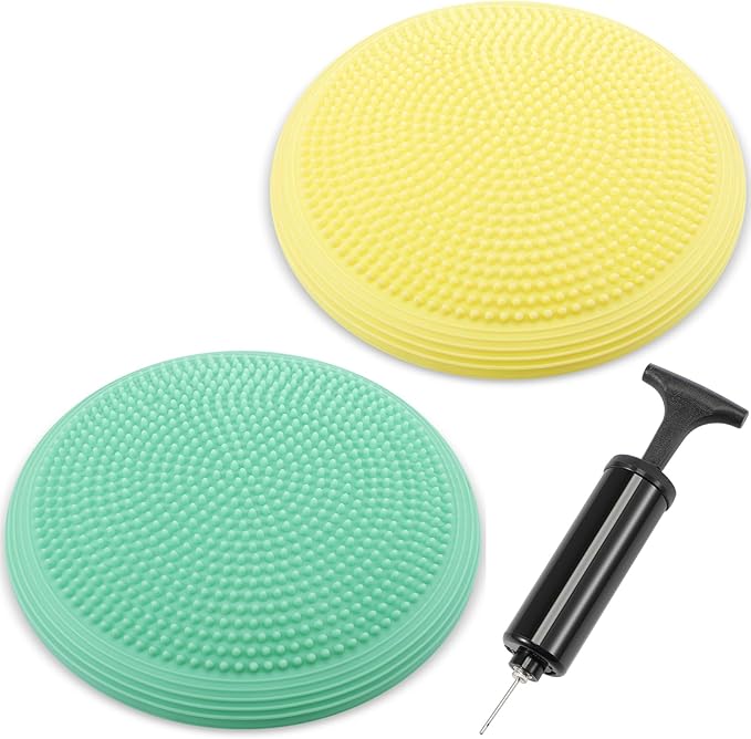 Libima 2 Pcs Wobble Cushion Wiggle Seat Flexible Sensory Seating Balance Disc Board for Men Women Physical Exercise Improving Posture Home Office