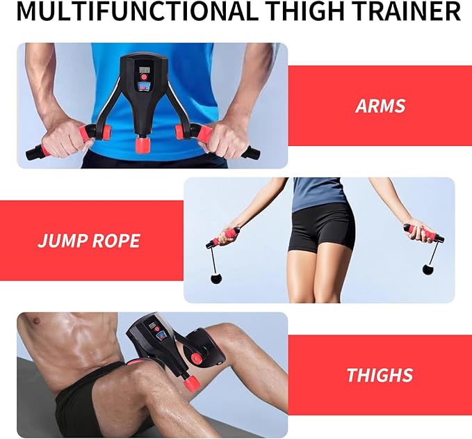 Thigh Trainer with Counter,3-in-1 Pelvic Floor Exercise Device,Adjustable 0-132lb Resistance Kegel Exerciser and Home Workout Equipment for Women and Men