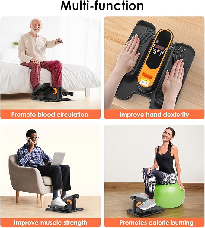 2025 New Under Desk Elliptical Machine,Portable Seated Pedal Exercise Machine for Seniors, 12 Adjustable Speed Elipse Leg Exerciser with Remote Control,Quiet Foot Exercise Machine for Home Office