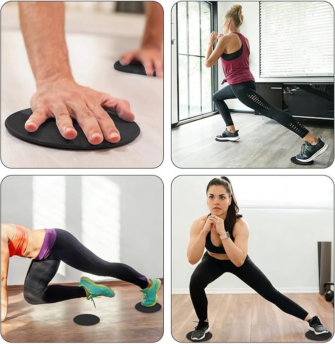 Upgrade Sport Core Sliders for Working Out - Dual Sided Glide Discs for Full Body Workout on Carpet or Hardwood Floor - Fitness & Home Exercise Equipment for Athletes